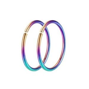 Stainless Steel Holographic Hoop Jewelry